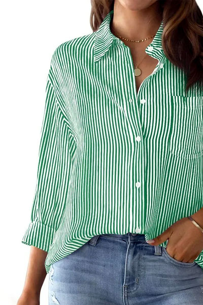Women Mint Button Down Shirt